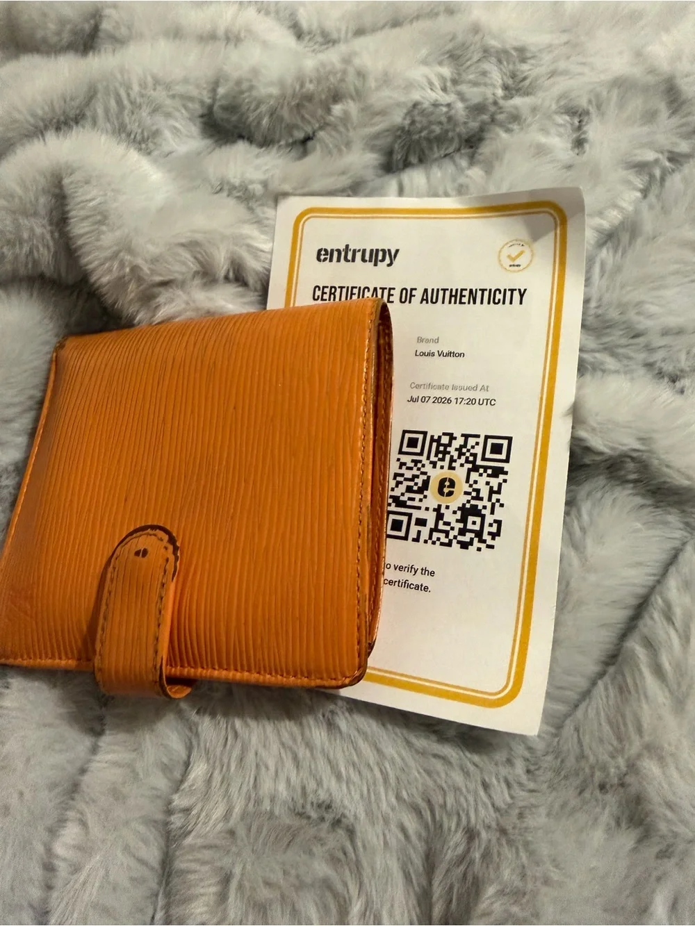 Louis Vuitton Orange Epi Leather Snap Wallet